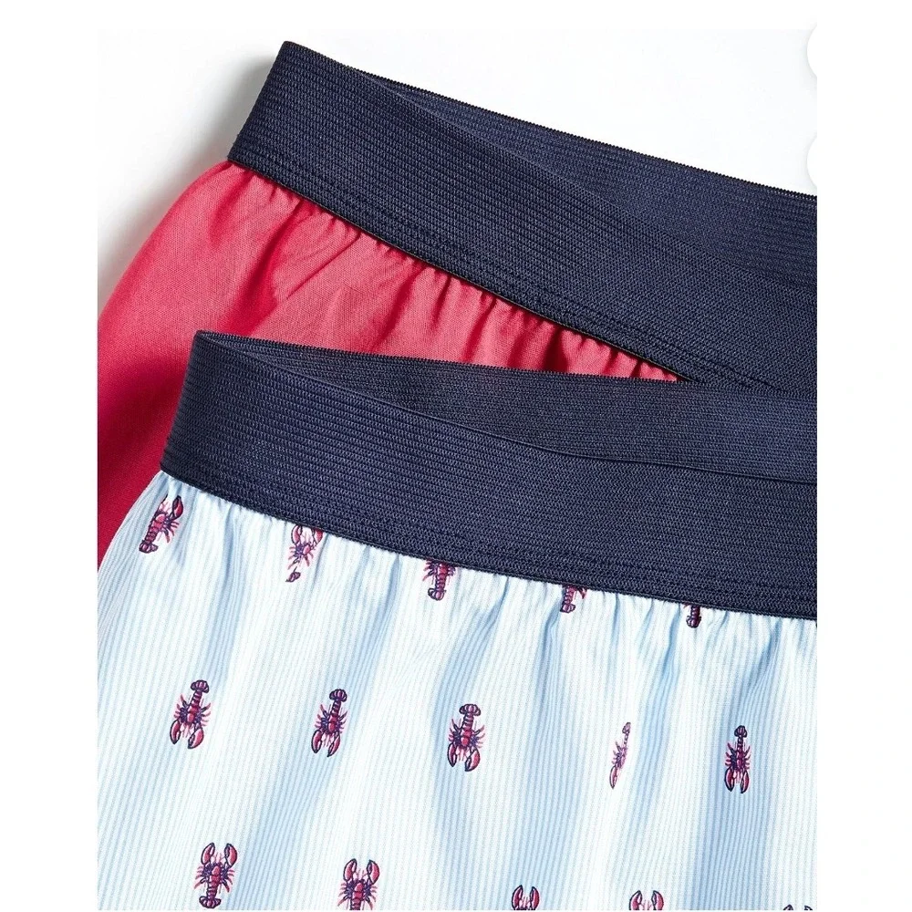 Club Room Boxers Mens 2-Pack 100%‎ Cotton Crab Print Stripe Red Blue White XXL